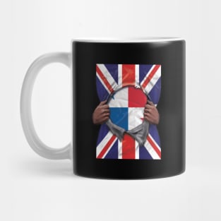 Panama Flag Great Britain Flag Ripped - Gift for Panamanian From Panama Mug